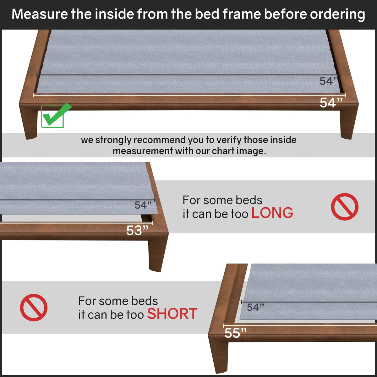 0.75” Heavy Duty Mattress Support Wood Slats with Cover D40713