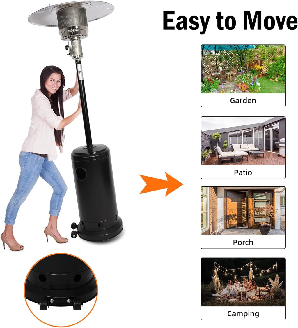 Propane 36000 BTU Outdoor Patio Heater with Wheels C39327