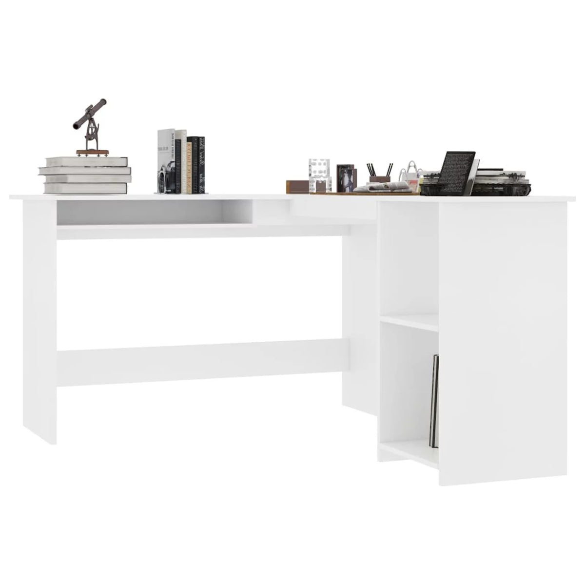 White L-Shaped Corner Desk M778