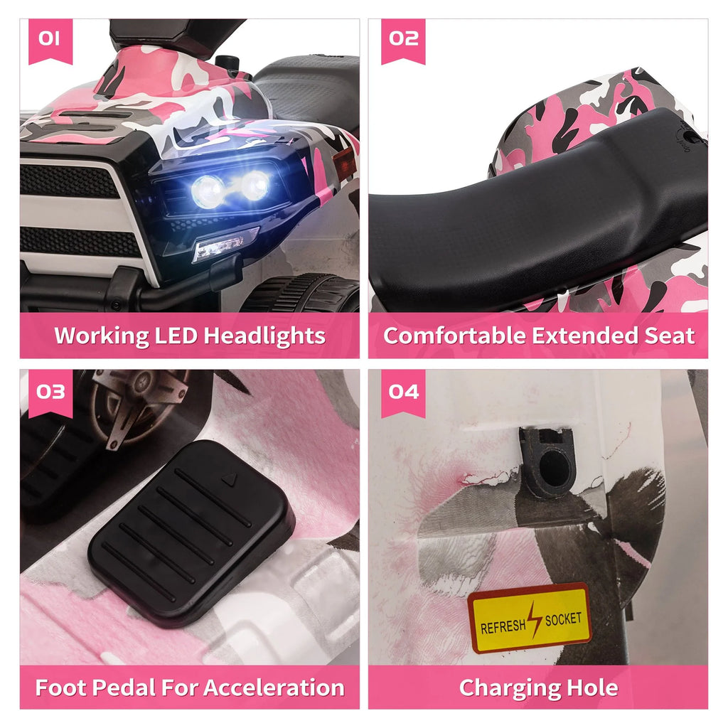 6V 4 Wheeler Electric Quad Car Ride on Toy P866225