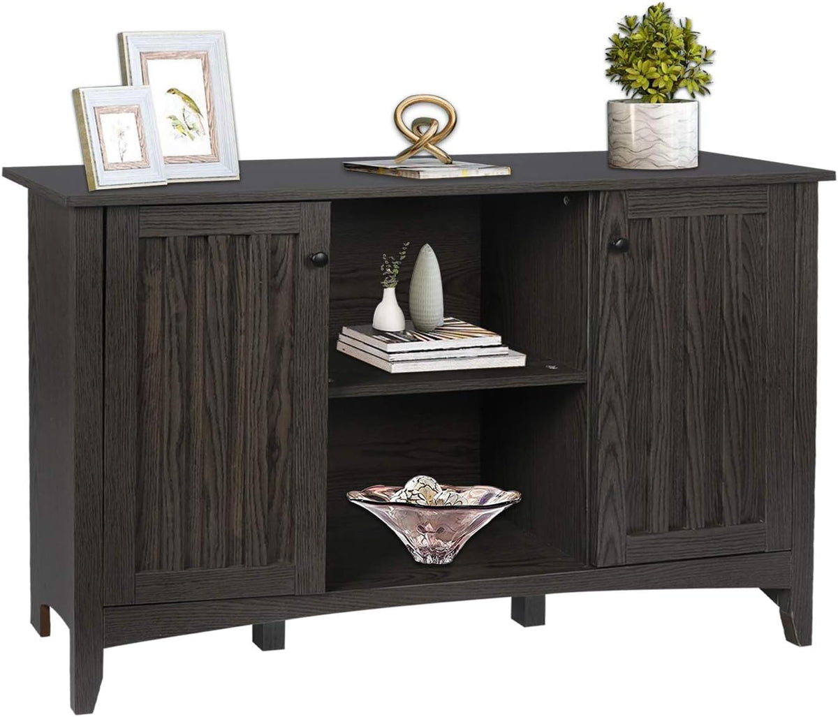 White Storage Cabinet with Doors and Adjustable Shelves W96435