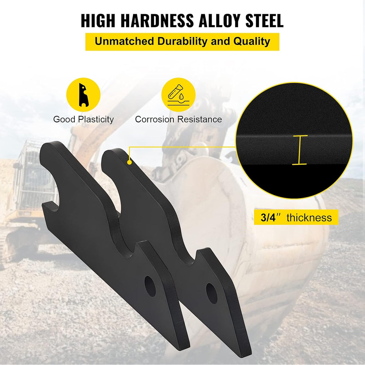 3/4 Thickness Steel Bucket Ears 2pcs I12516