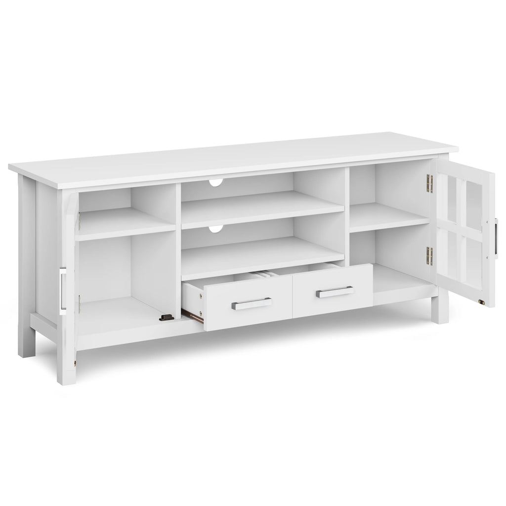 White Solid Wood 60 inch TV Media Stand X2277