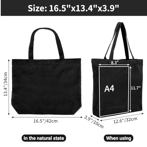 6 Packs Canvas Tote Bag with Zipper X903