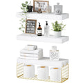 16 inch Set of 3 Rustic Brown Floating Shelves W17777