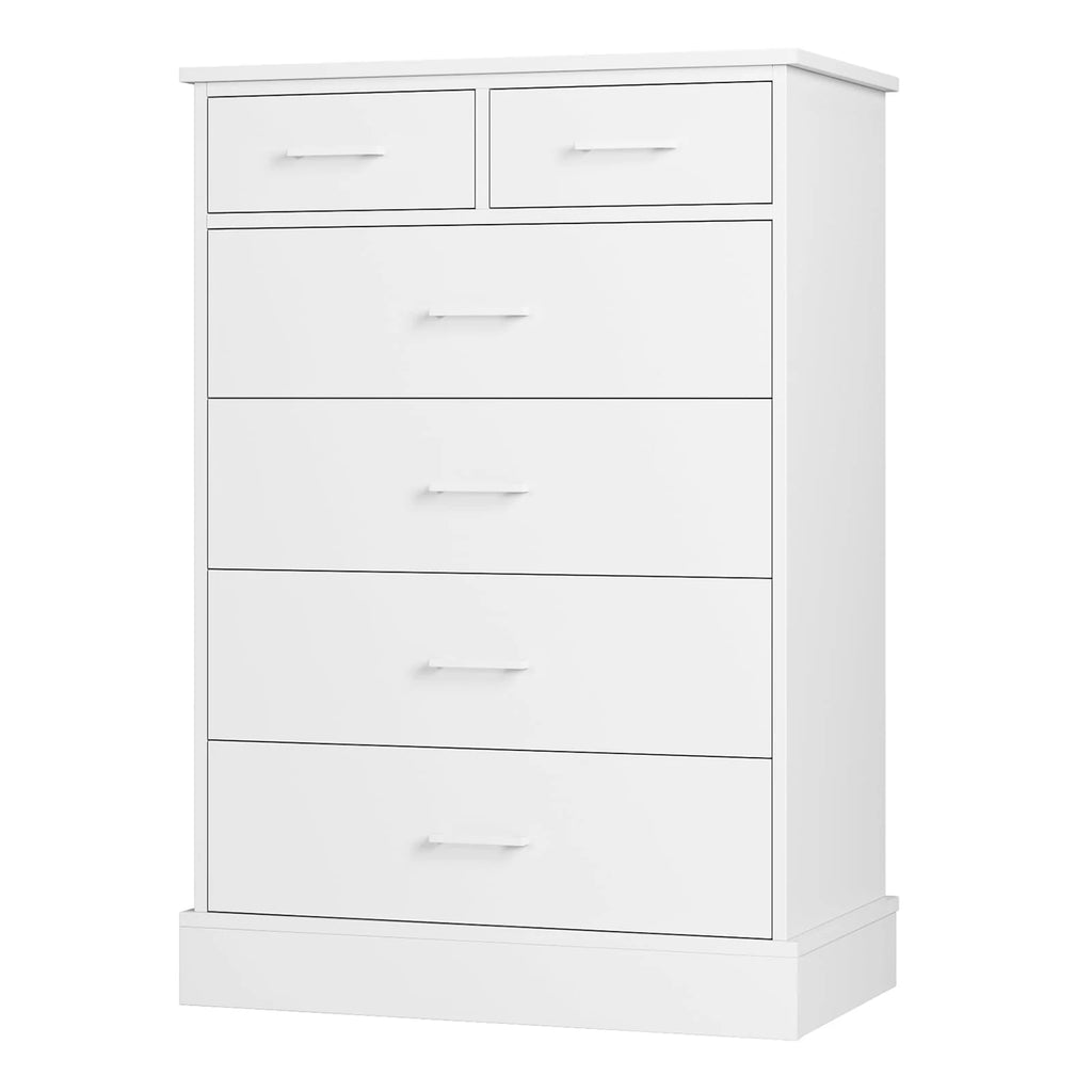 White 6 Drawer Wood Dresser O29591