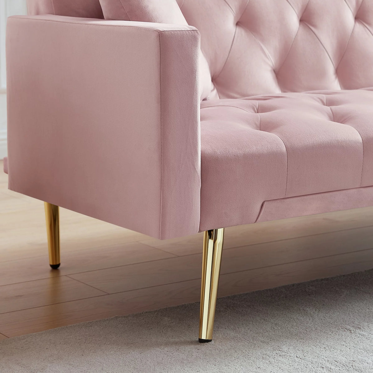 Pink Convertible Folding Futon Sofa Bed G507
