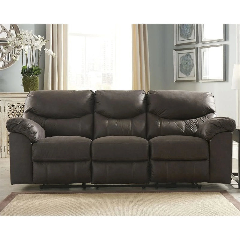 Fabric Reclining Sofa in Teak Brown Q14924