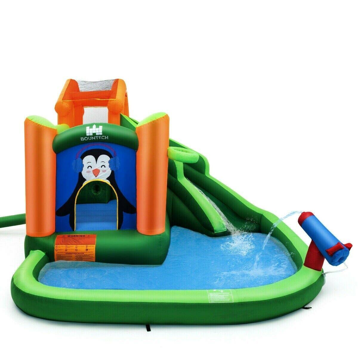 Inflatable Water Park Bouncer with Splash Pool Z444554