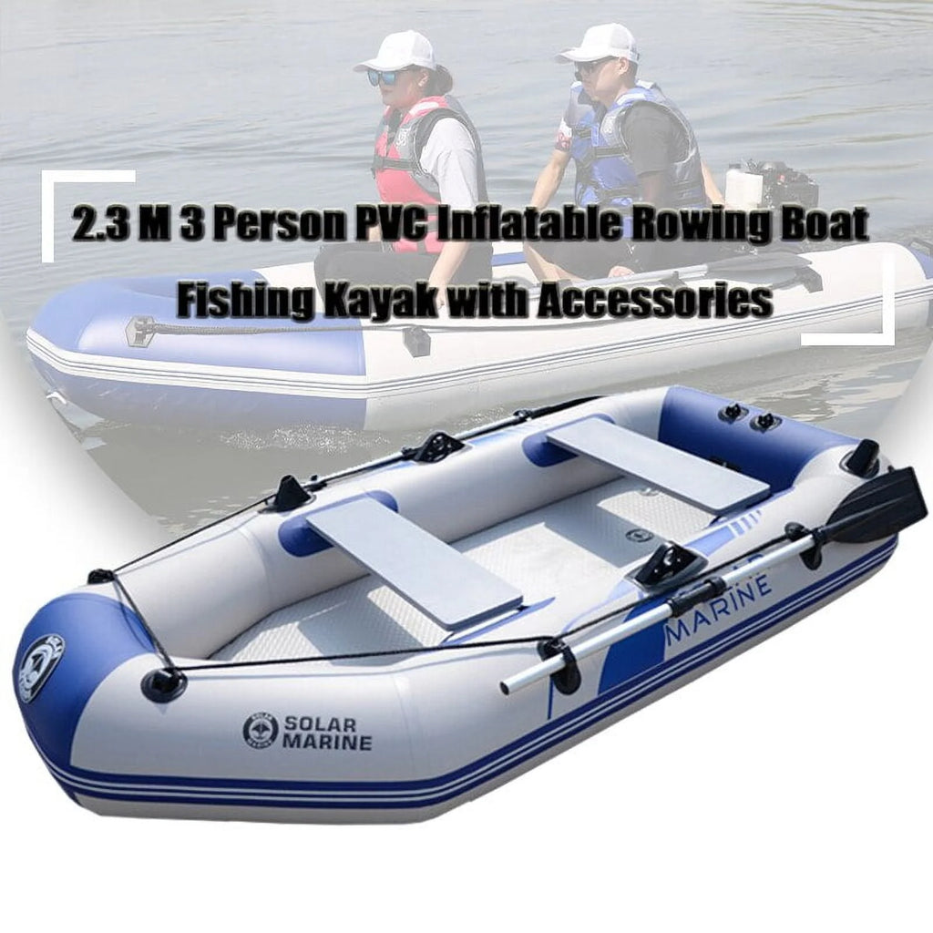 2.3m PVC Inflatable Rowing Boat with Oars and Pump Y94574