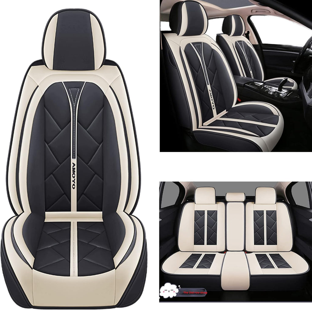 Pink and White Waterproof Synthetic Leather Car Seat Covers Q839