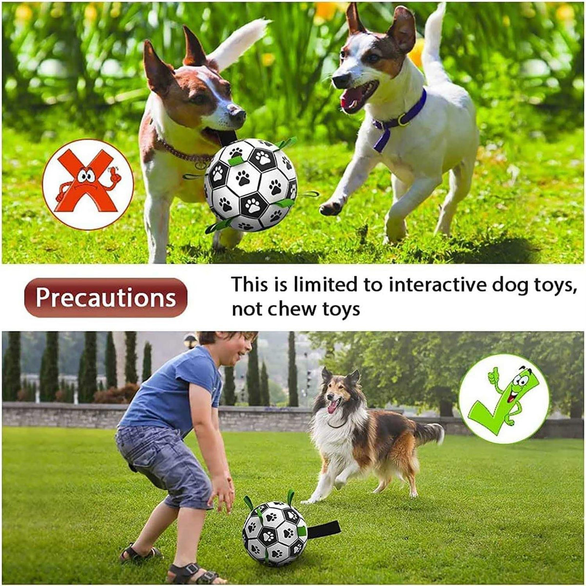 Dog Toys Soccer Ball with Straps P418
