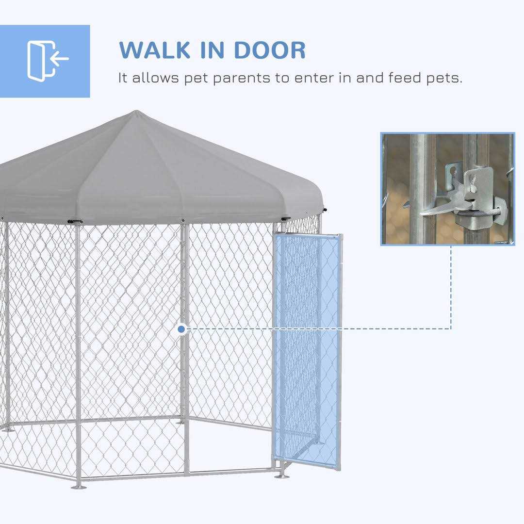 Large Outdoor Dog Kennel with Waterproof Roof O667167