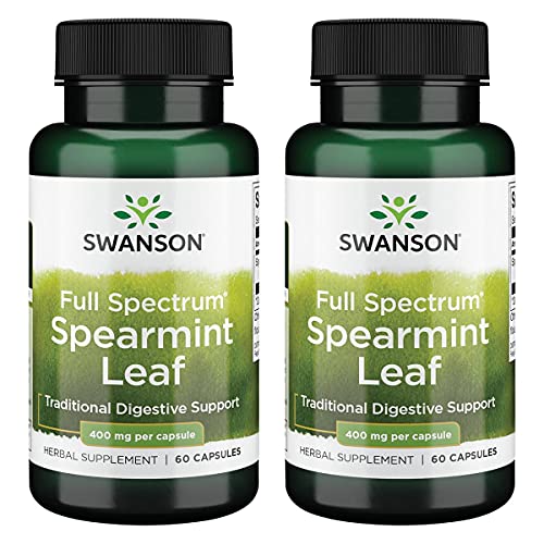Spearmint Leaf Herbal Supplement 60 Capsules 400mg 2 Pack F5869
