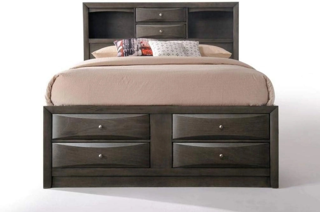 King Captain's Bed Gray Oak S1936