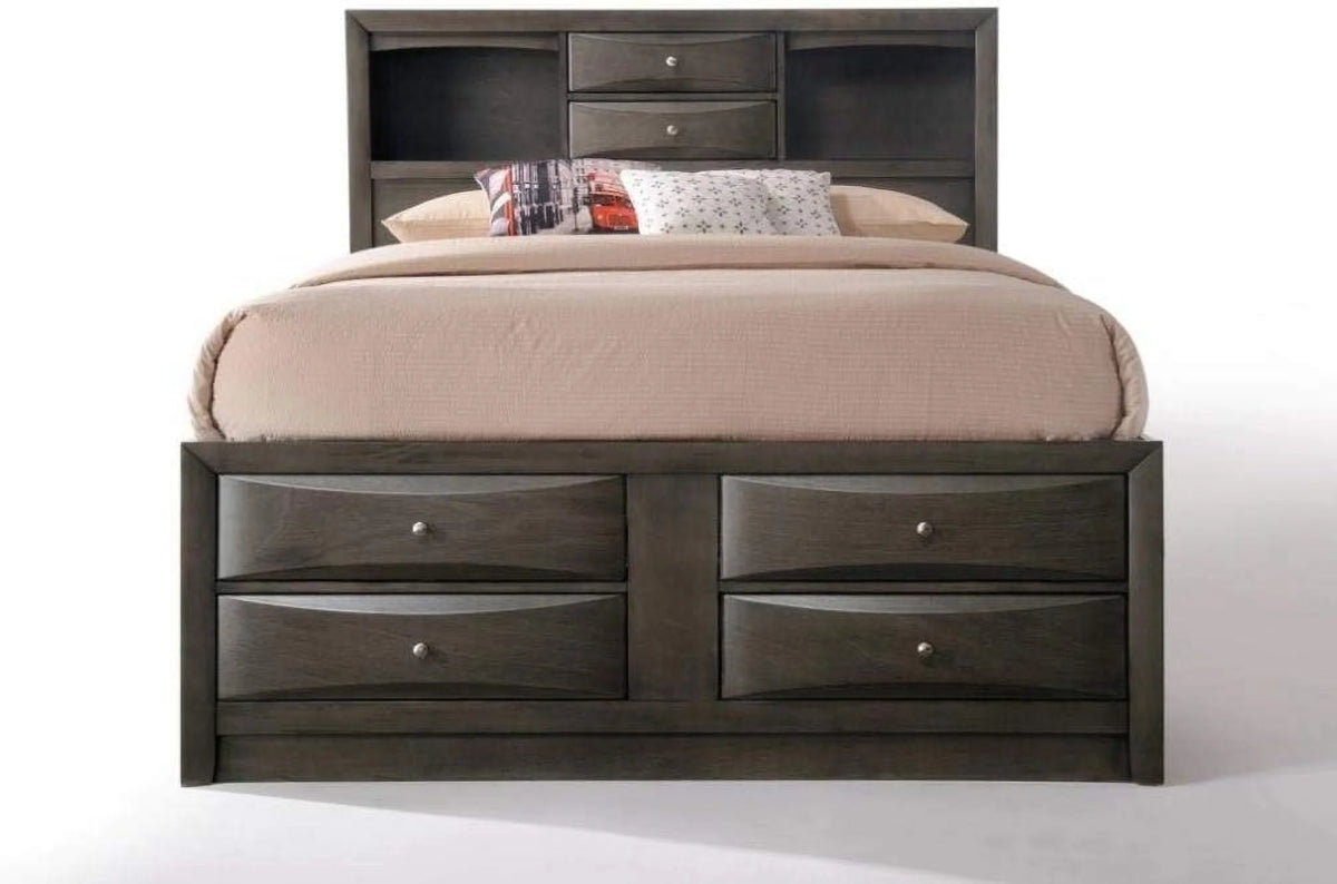 King Captain's Bed Gray Oak S1936
