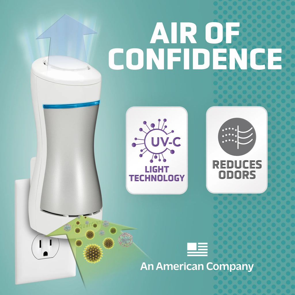 Pluggable Air Purifier with UV Sanitizer and Odor Reducer, White X428880