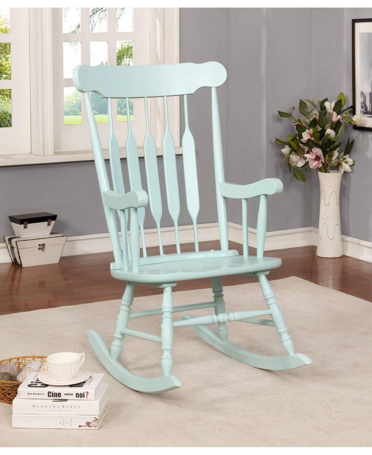 Blue Traditional Rocking Chair Q978549