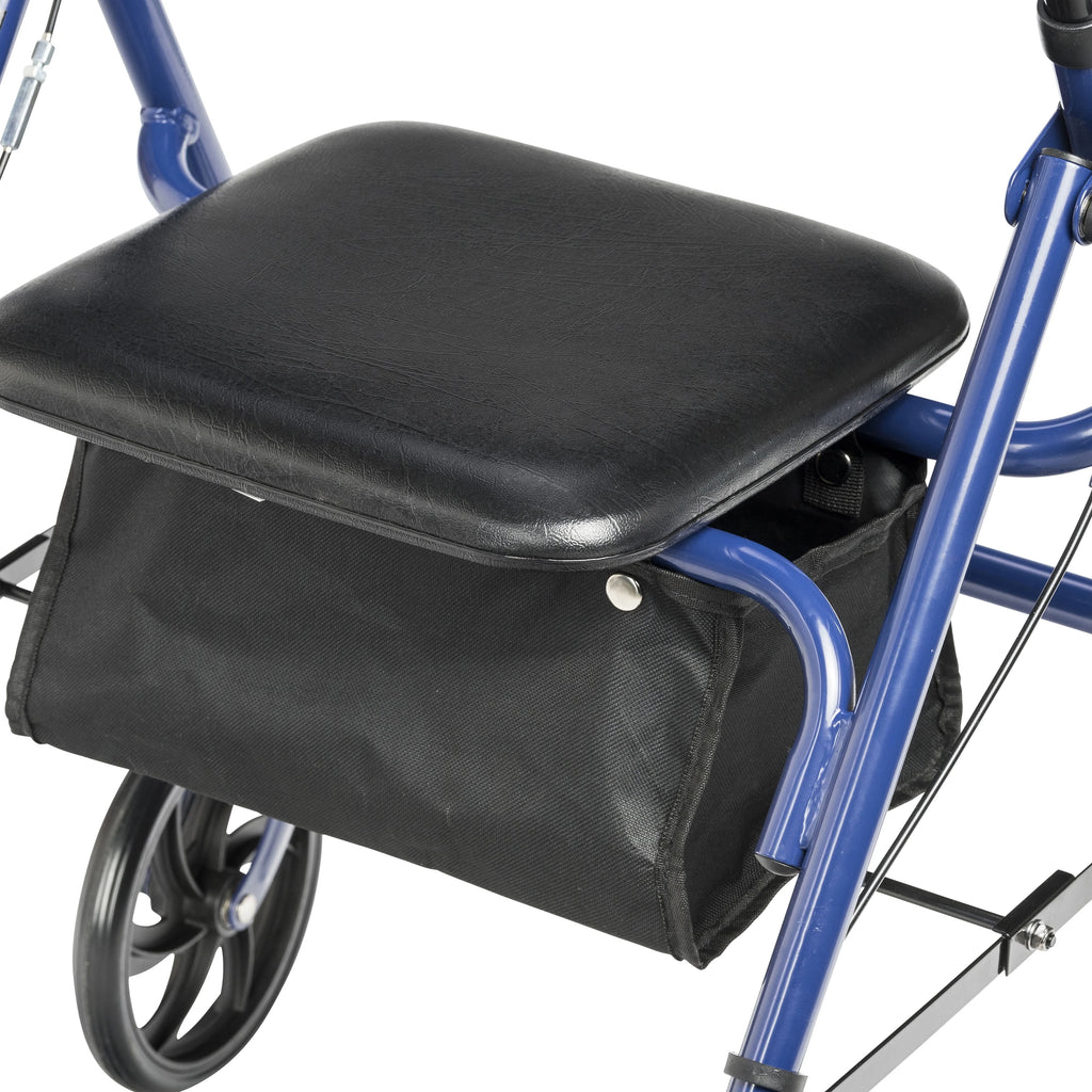 Blue Four Wheel Rollator Rolling Walker with Fold Up Removable Back Support V281937