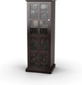 Espresso Wood Wine Cabinet with Tempered Glass Door I31326
