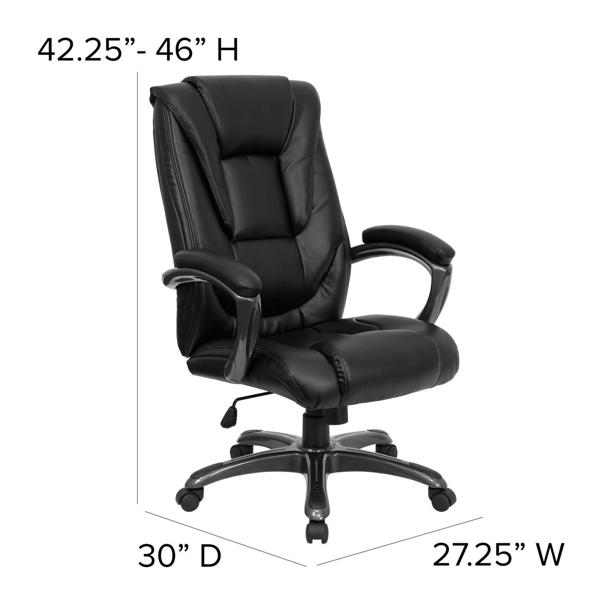 Black LeatherSoft High Back Ergonomic Office Chair D842567
