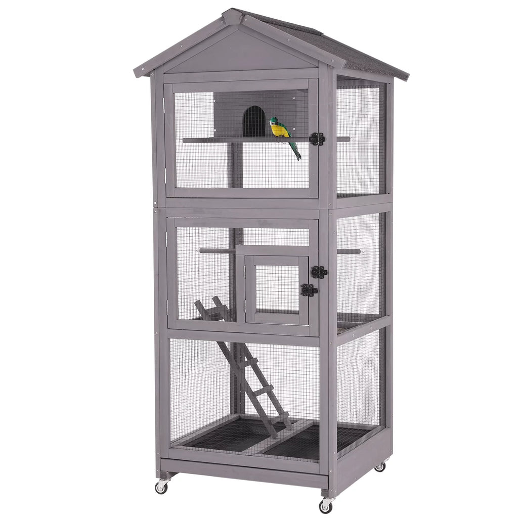 71'' Wooden Birdcage with Stand U4945