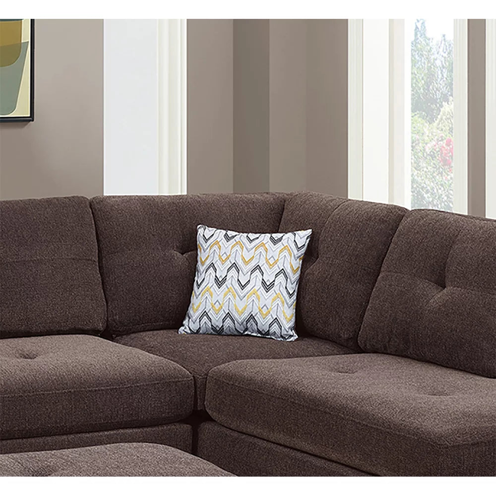 Chenille Reversible Sectional Sofa with Ottoman J596391