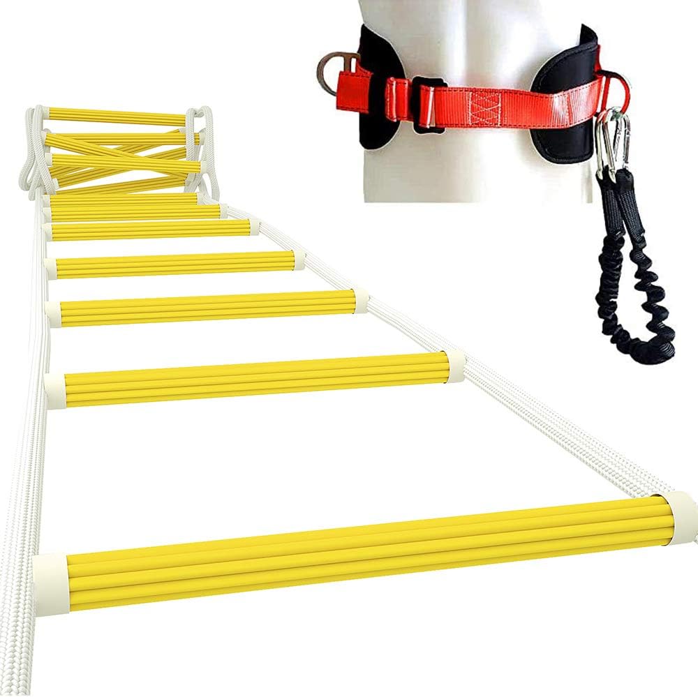 13ft Weather Resistant Fire Escape Ladder with Hooks B684