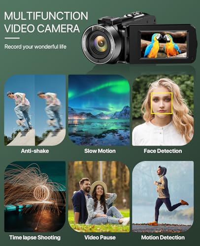 4K Video Camera Camcorder 64MP 18X Digital Zoom 3.0" IPS Screen IR Night Vision T9697