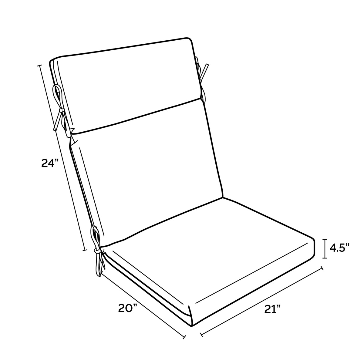 Outdoor Chair Cushion 20 x 21 H868