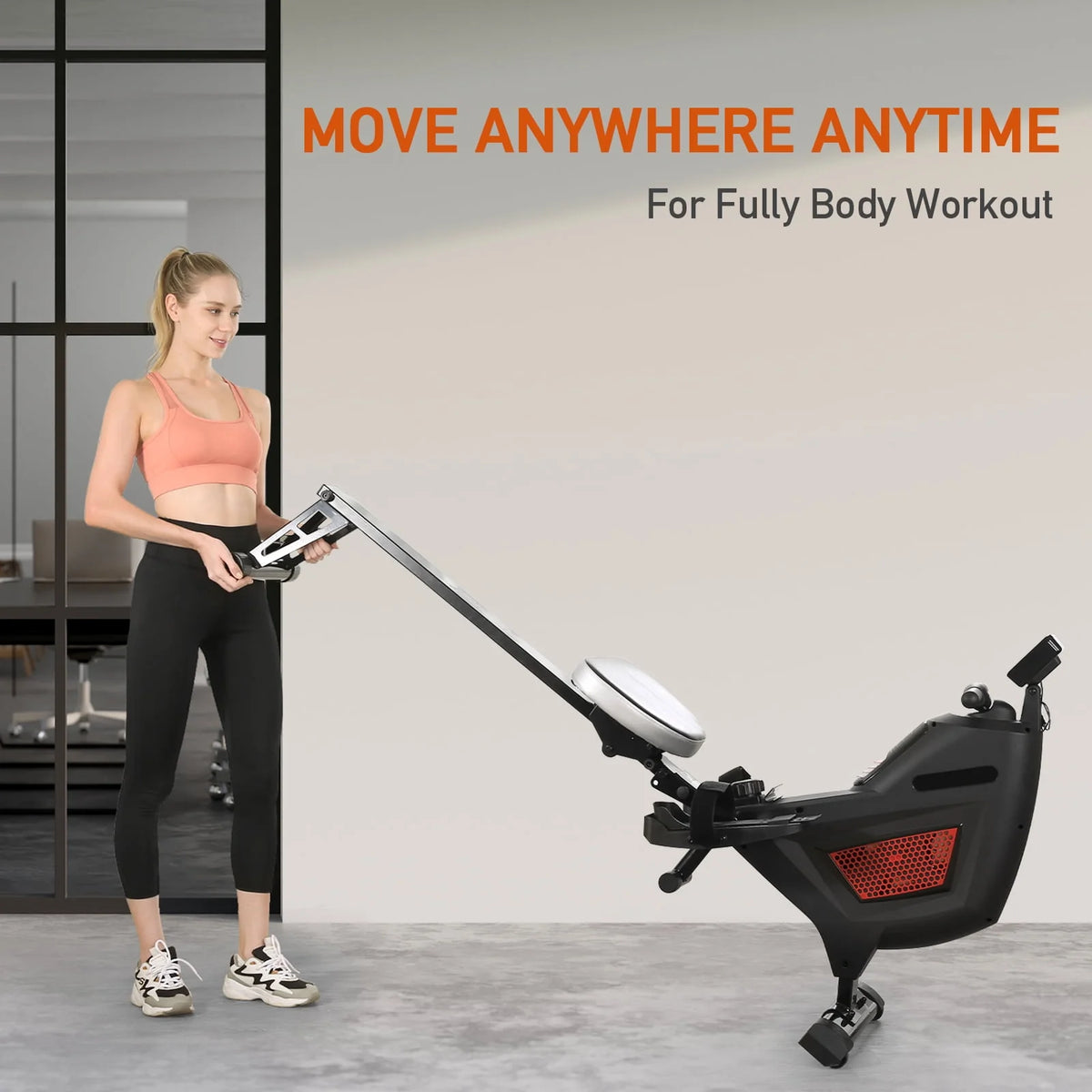 Folding Magnetic Air Rowing Machine 250lbs Max Weight R401
