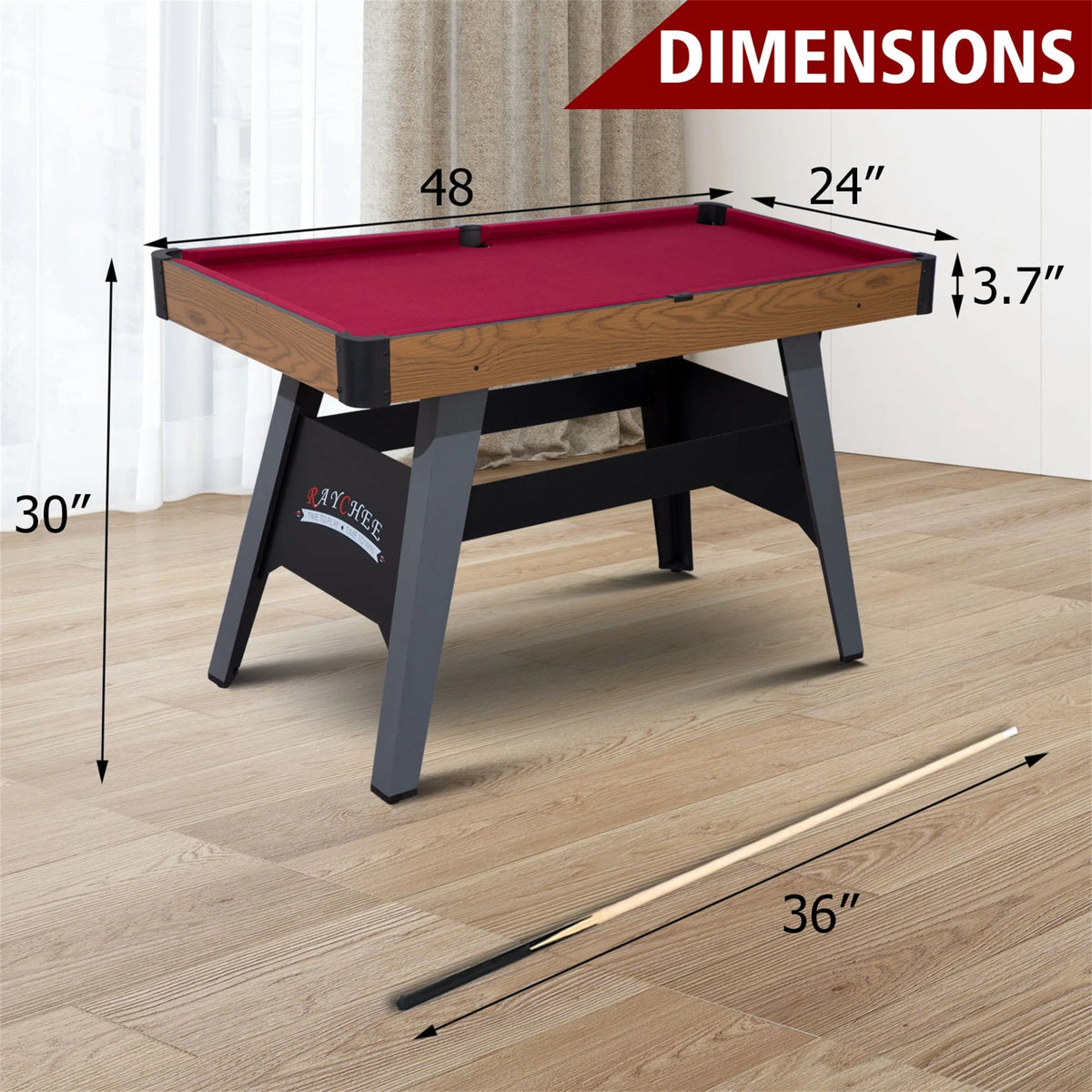 4-Ft Portable Pool Table Set with Cue Sticks and Balls F955