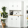 White Oak Kitchen Pantry Buffet with Hutch G295049