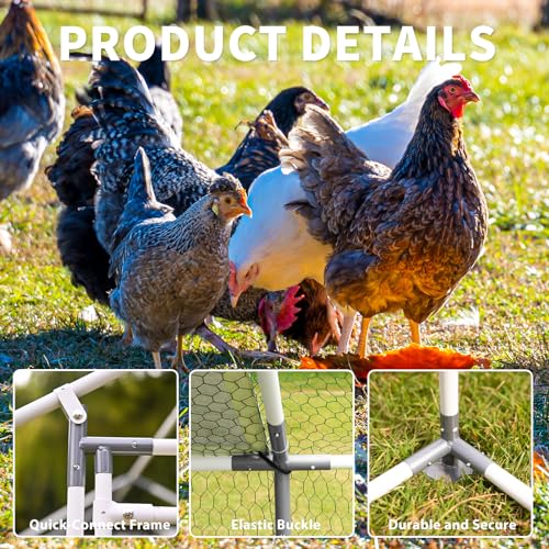 Large Metal Walk-in Chicken Coop with Anti-UV Cover W933