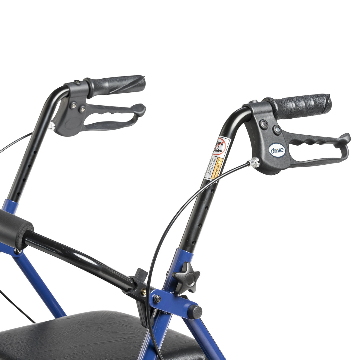 Blue Four Wheel Rollator Rolling Walker with Fold Up Removable Back Support V281937