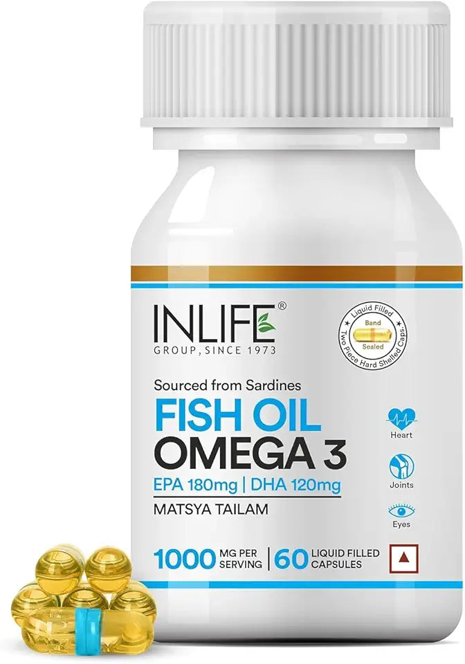 Omega 3 1000mg 180mg EPA 120mg DHA 60 Liquid Filled Capsules O321
