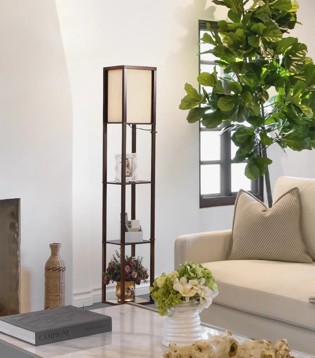 Standing Tower Floor Lamp with Shelves G50081