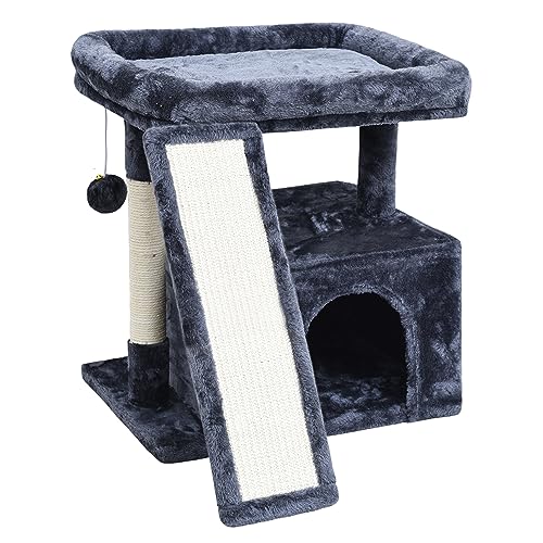Light Grey Cat Tree with Scratching Post and Perch P953624