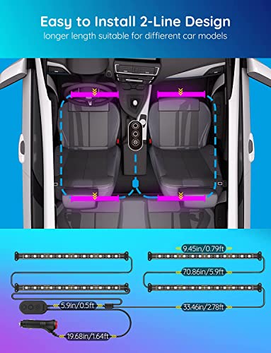 Smart RGB Car LED Lights with App Control O1877