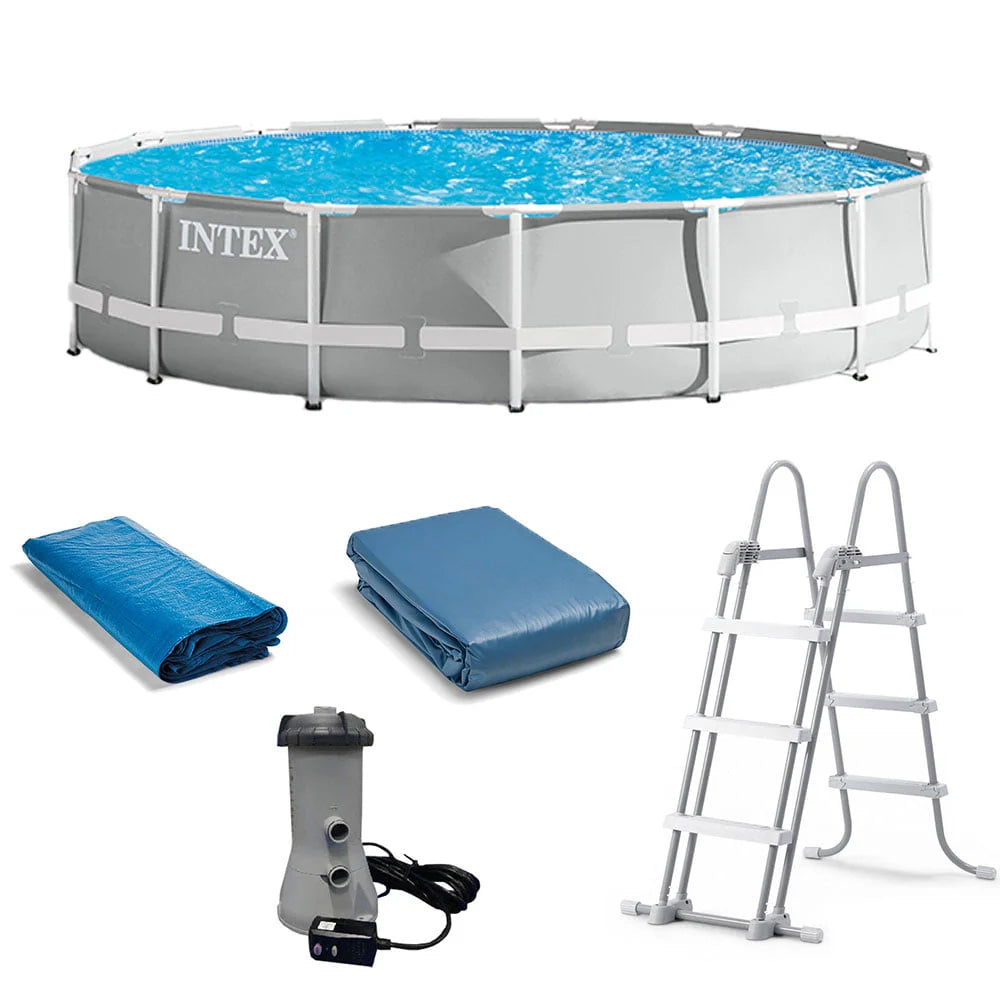 15 Foot x 42 Inch Prism Frame Above Ground Swimming Pool Set with Filter F7114