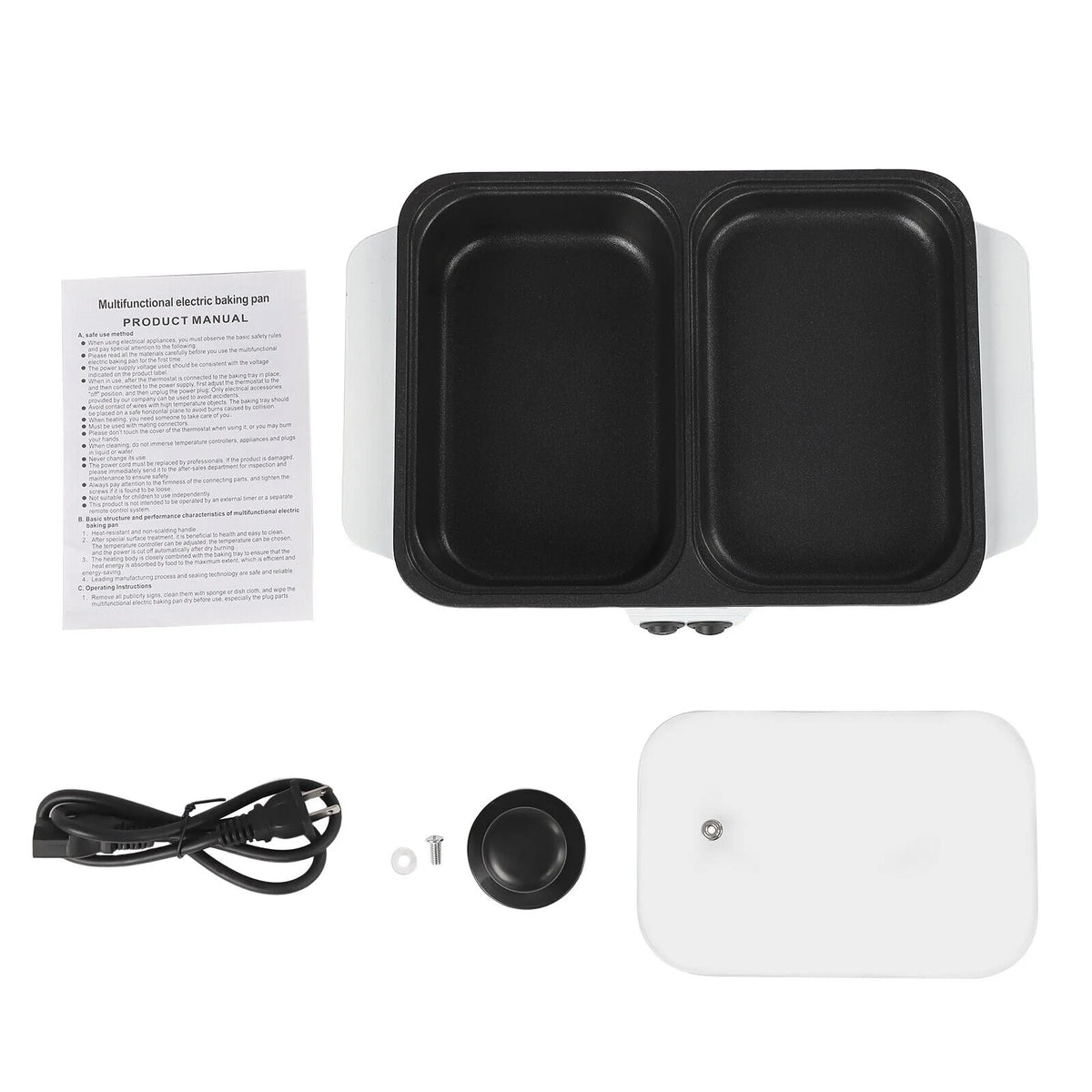 2 in 1 Non-Stick Electric Hot Pot and BBQ Grill X959034