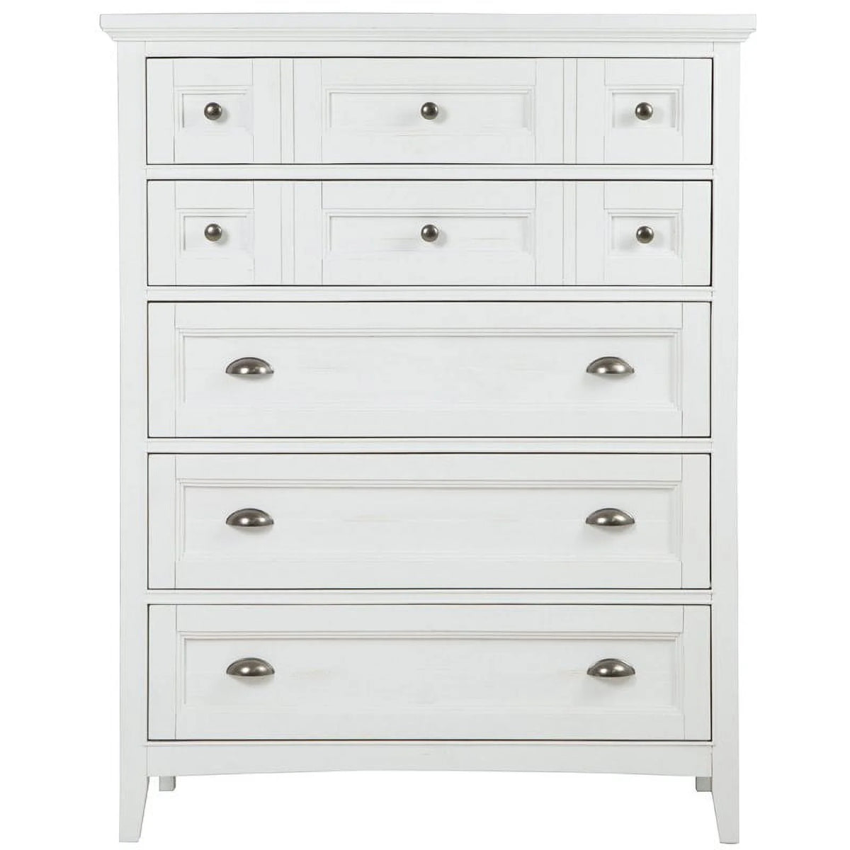 Soft White 5 Drawer Wood Chest F5825