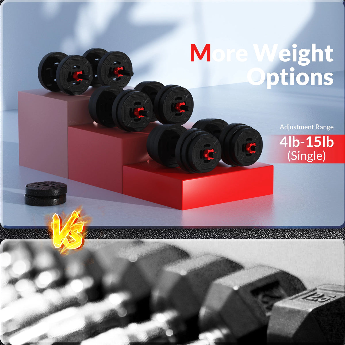 4-in-1 Adjustable Dumbbell, Barbell, and Kettlebell Set E5516