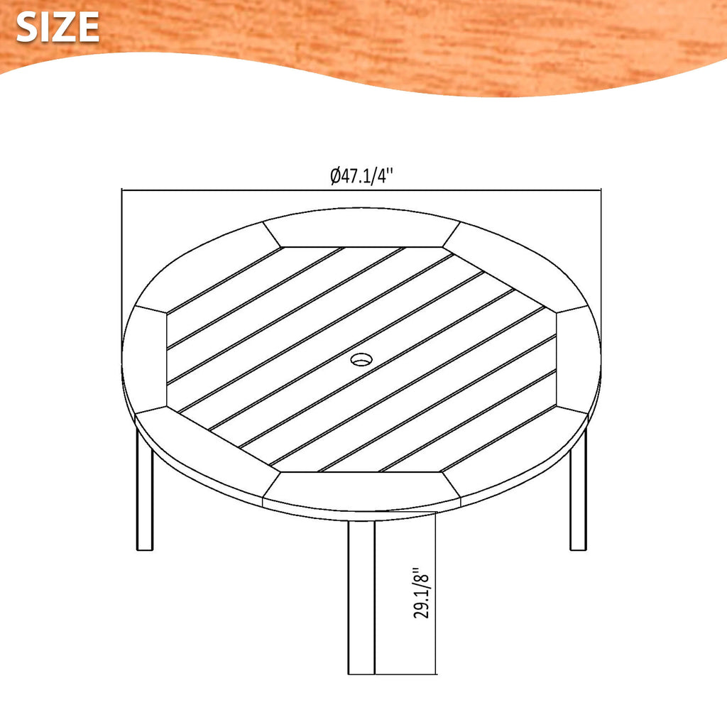 Eucalyptus Wood Outdoor Round Table A940351
