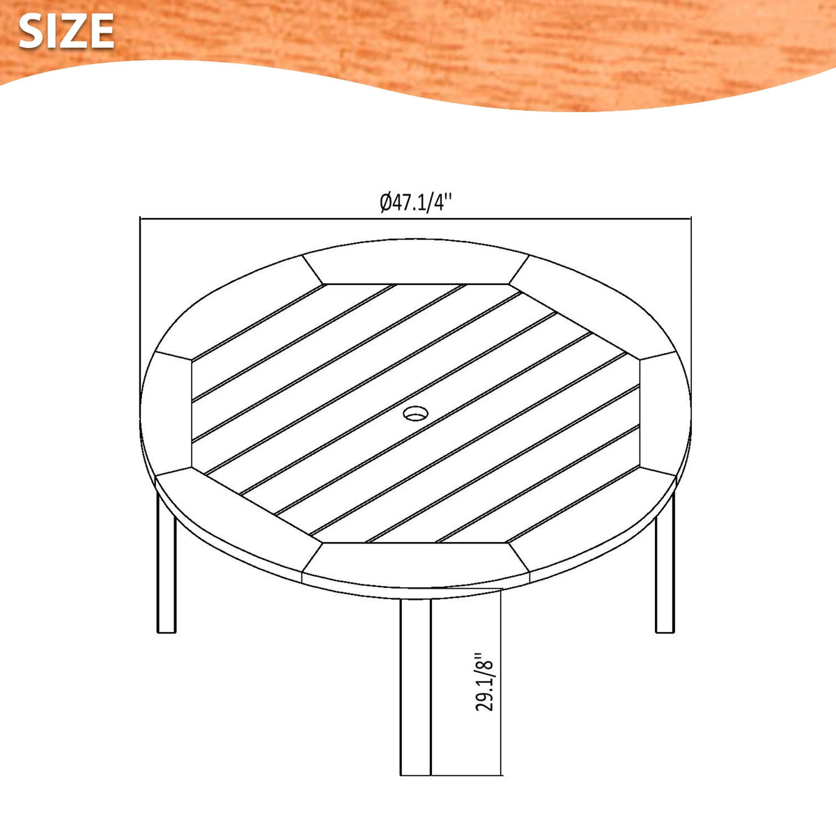 Eucalyptus Wood Outdoor Round Table A940351
