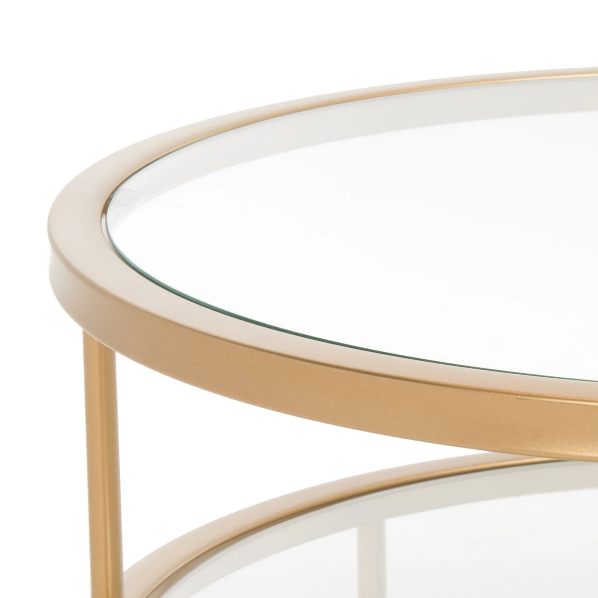 3 Shelf Gold Glass Coffee Table L29435