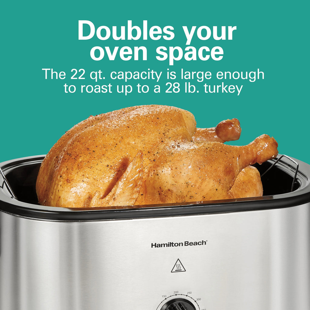 Electric Roaster Oven, 22 Quarts, Stainless Steel S248553