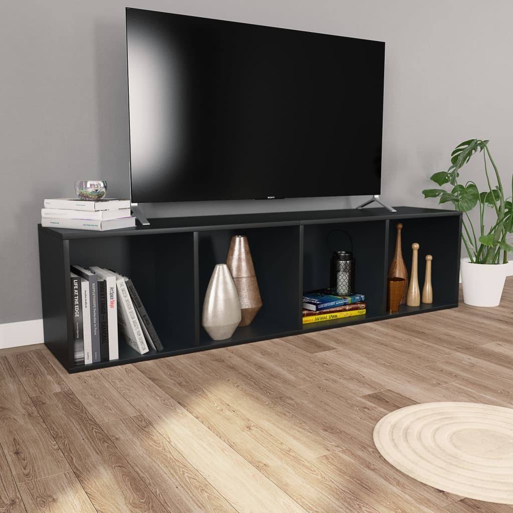 Black Chipboard Book Cabinet TV Cabinet I743
