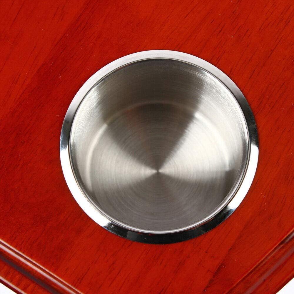 Varnished Oak Boat Table with 4 Cup Holders A665841