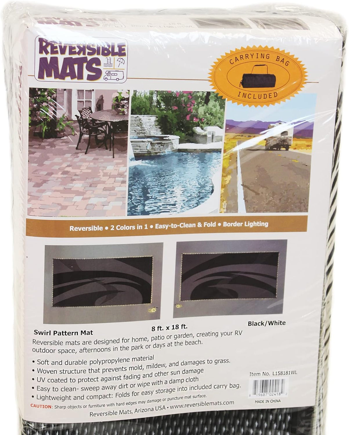 8-Feet x 18-Feet Reversible RV Camping Mat R373486